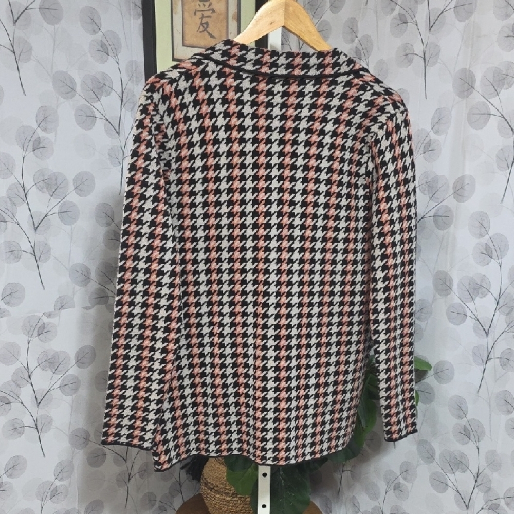 Joie Houndstooth Double Breasted Knit Blazer - M - Picture 8 of 9